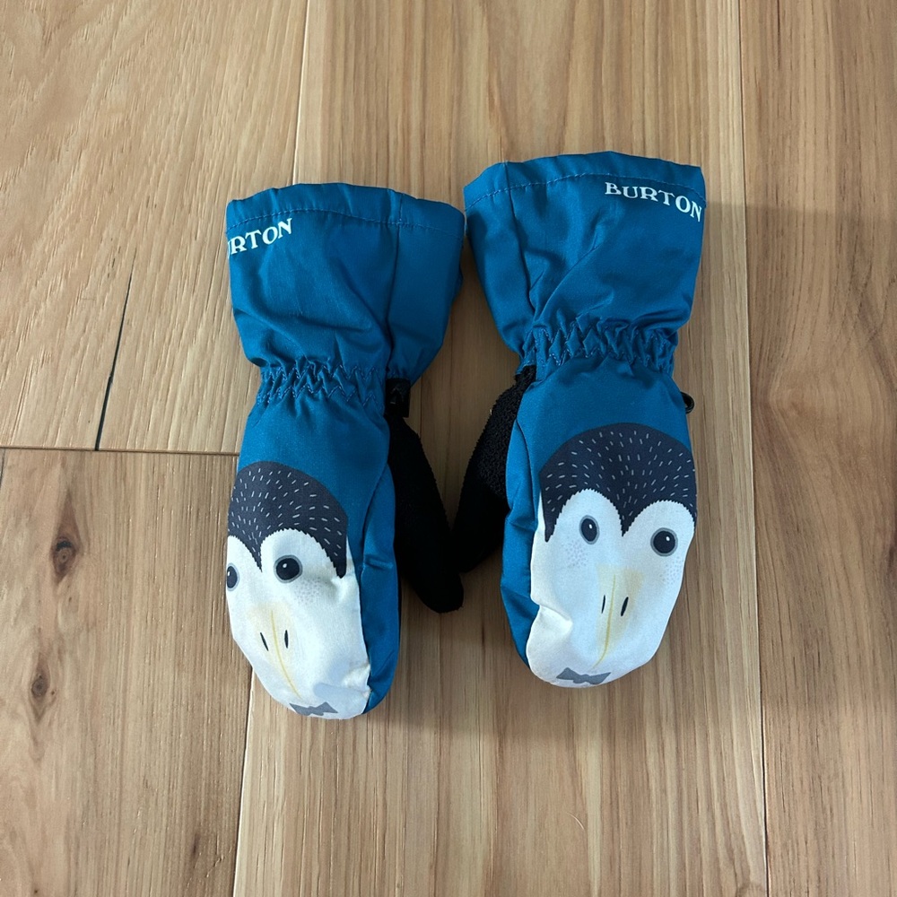 Burton Kids' Blue Penguin Mittens